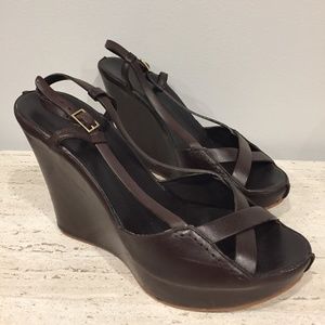 Roberto del Carlo Dark Brown Leather Wedge